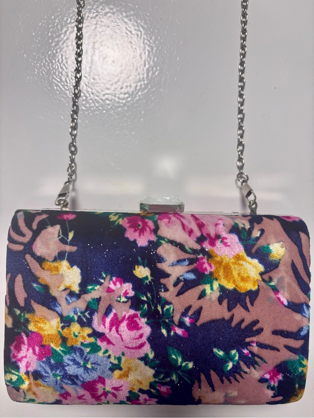 Floral Evening Clutch Bag in Multi-Color